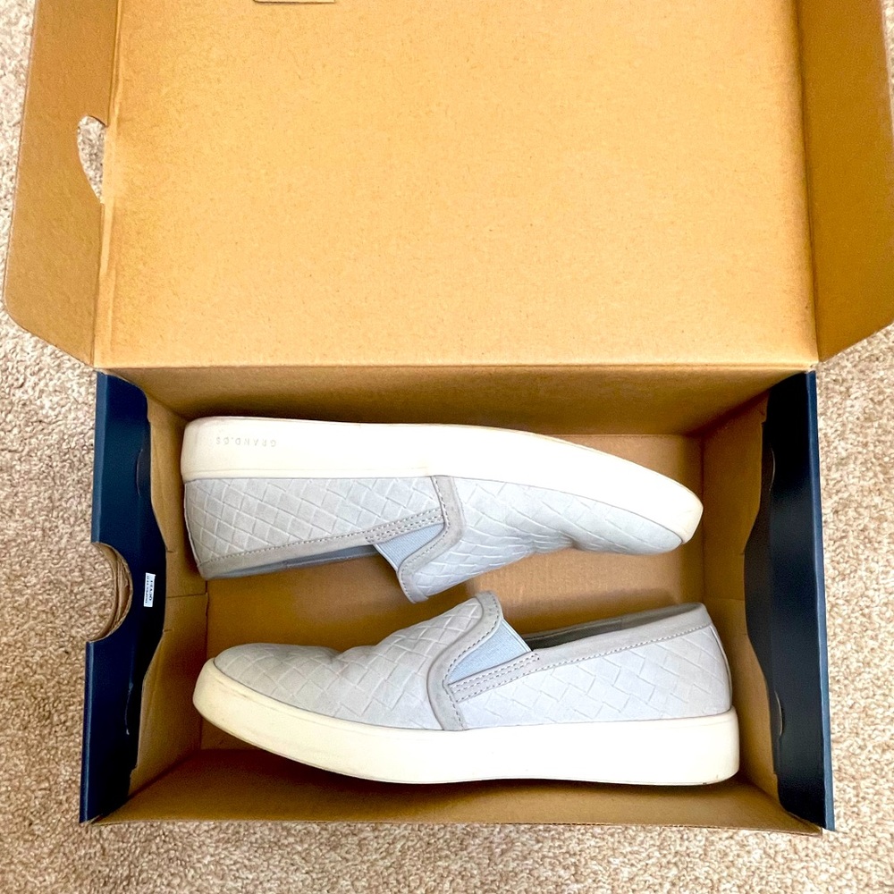 Slip on blue-grey shoes